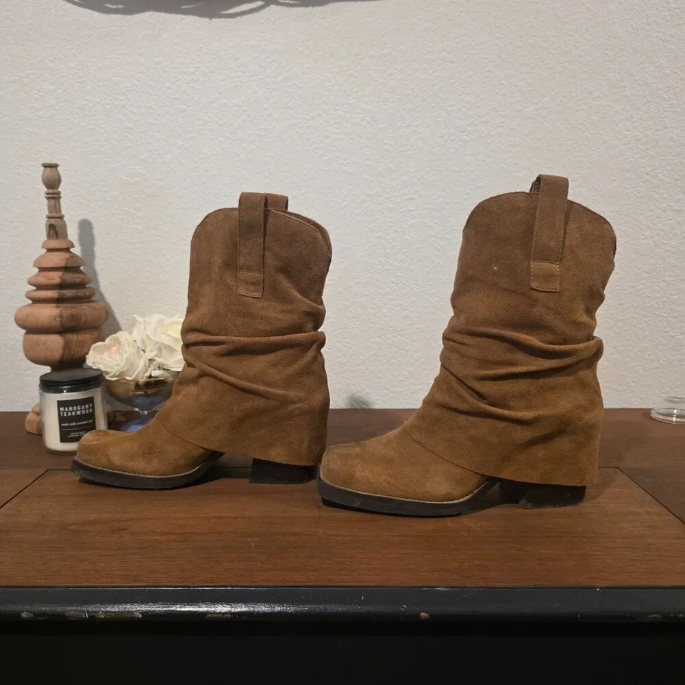 Steve Madden Cognac Pia Ankle Boots Sz 8.5 - Picture 6 of 9